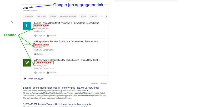Google job search screenshot
